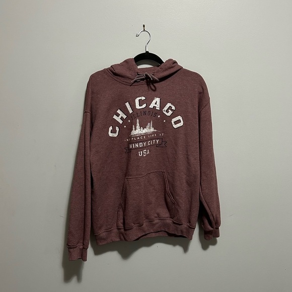 Tops - Chicago  Illinois Burgundy Hoodie